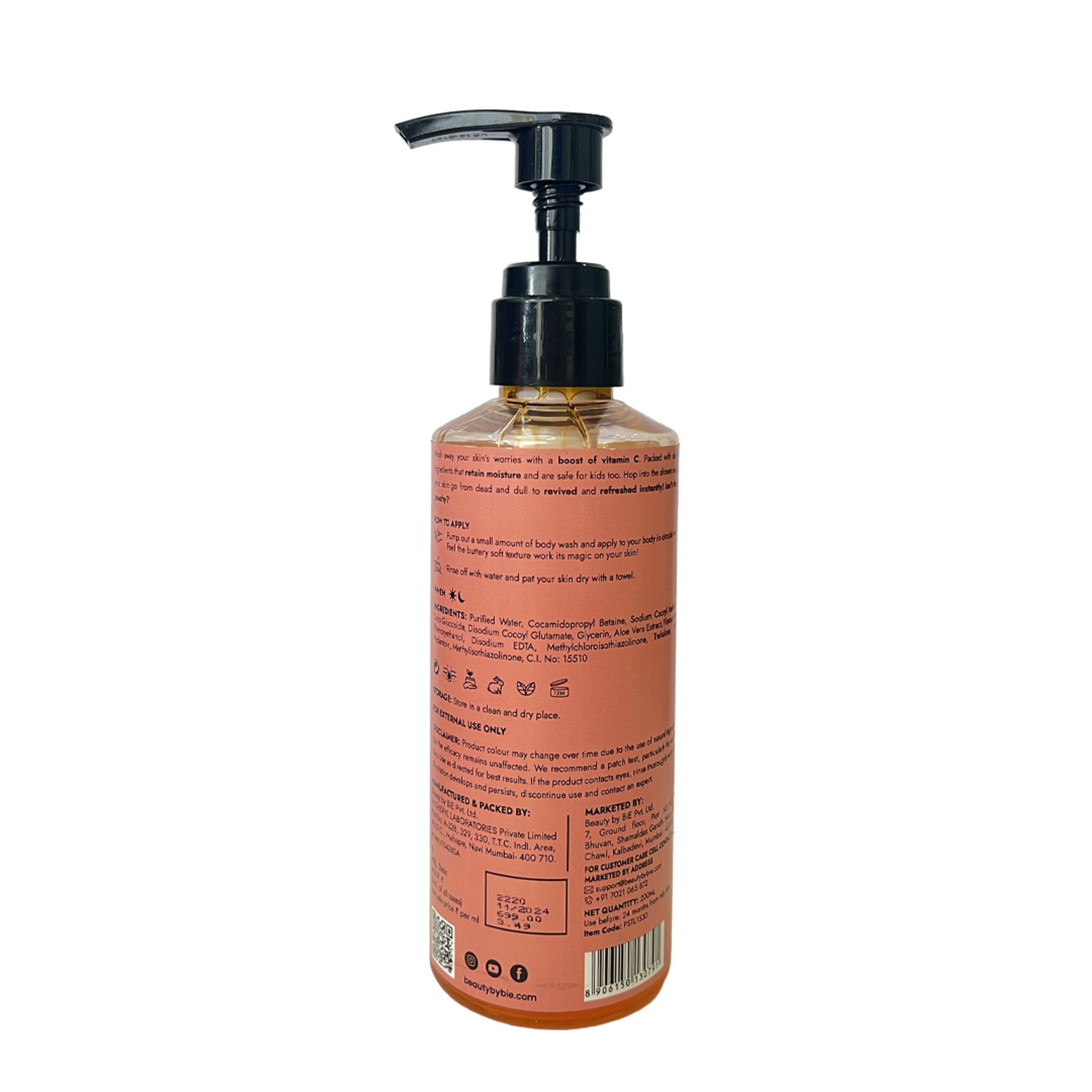 BiE Peach Sunrise Body Lotion with Hyaluronic Acid & Niacinamide