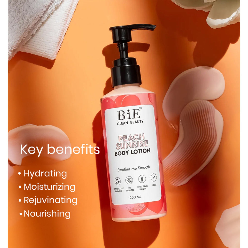 BiE Peach Sunrise Body Lotion with Hyaluronic Acid & Niacinamide
