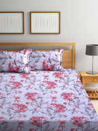 BOMBAY DYEING Floral Printed 100 TC Cotton Queen Bedsheet with 2 Pillow Covers