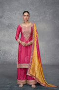 Anaita Pink Digital Printed Chinon Embroidered Sequence Work Ready Made Suit - Distacart
