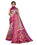 Vamika Purple Printed Art Silk Saree