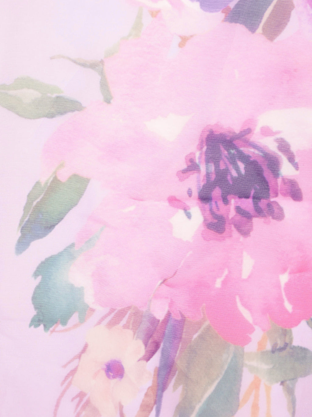 Sangria Lavender & Green Floral Organza Saree - Distacart
