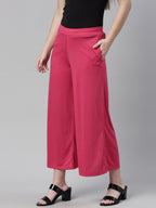 Souchii Pink Knitted Ethnic Palazzos - Distacart