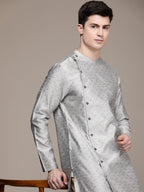 House of Pataudi Ethnic Motifs Embroidered Thread Work Angrakha Rozana Kurta