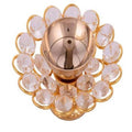 Puja N Pujari Flower Design Brass Crystal Diya
