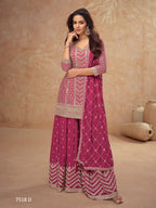 Anaita Pink Chiffon Sequins Embroidered Readymade Salwar Suit - Distacart