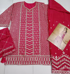 Anaita Pink Chiffon Sequins Embroidered Readymade Salwar Suit - Distacart