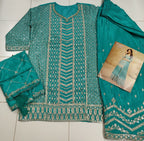 Anaita Sky Blue Chinon Sequence Embroidered Readymade Salwar Suit - Distacart