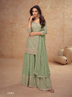 Anaita Light Green Chinon Sequence Embroidered Readymade Salwar Suit - Distacart