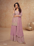 Anaita Light Pink Chiffon Sequin Embroidered Readymade Salwar Suit - Distacart