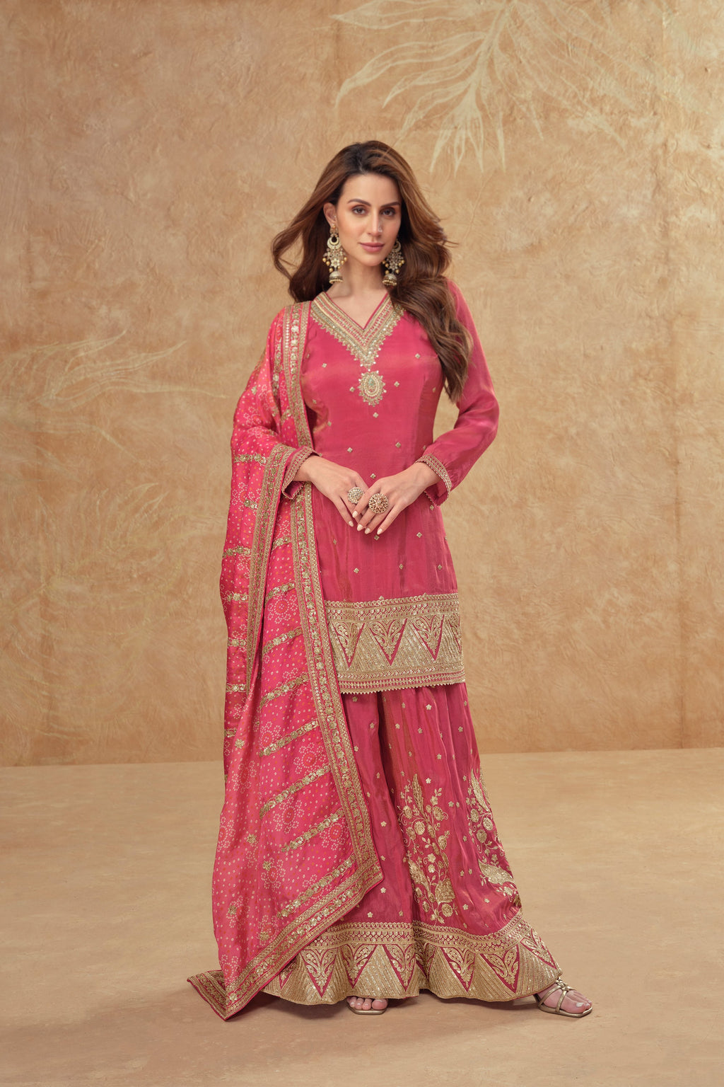 Evanik Party Wear Cosmos Silk With Sequins Embroidered Work Palazzo Set - Distacart
