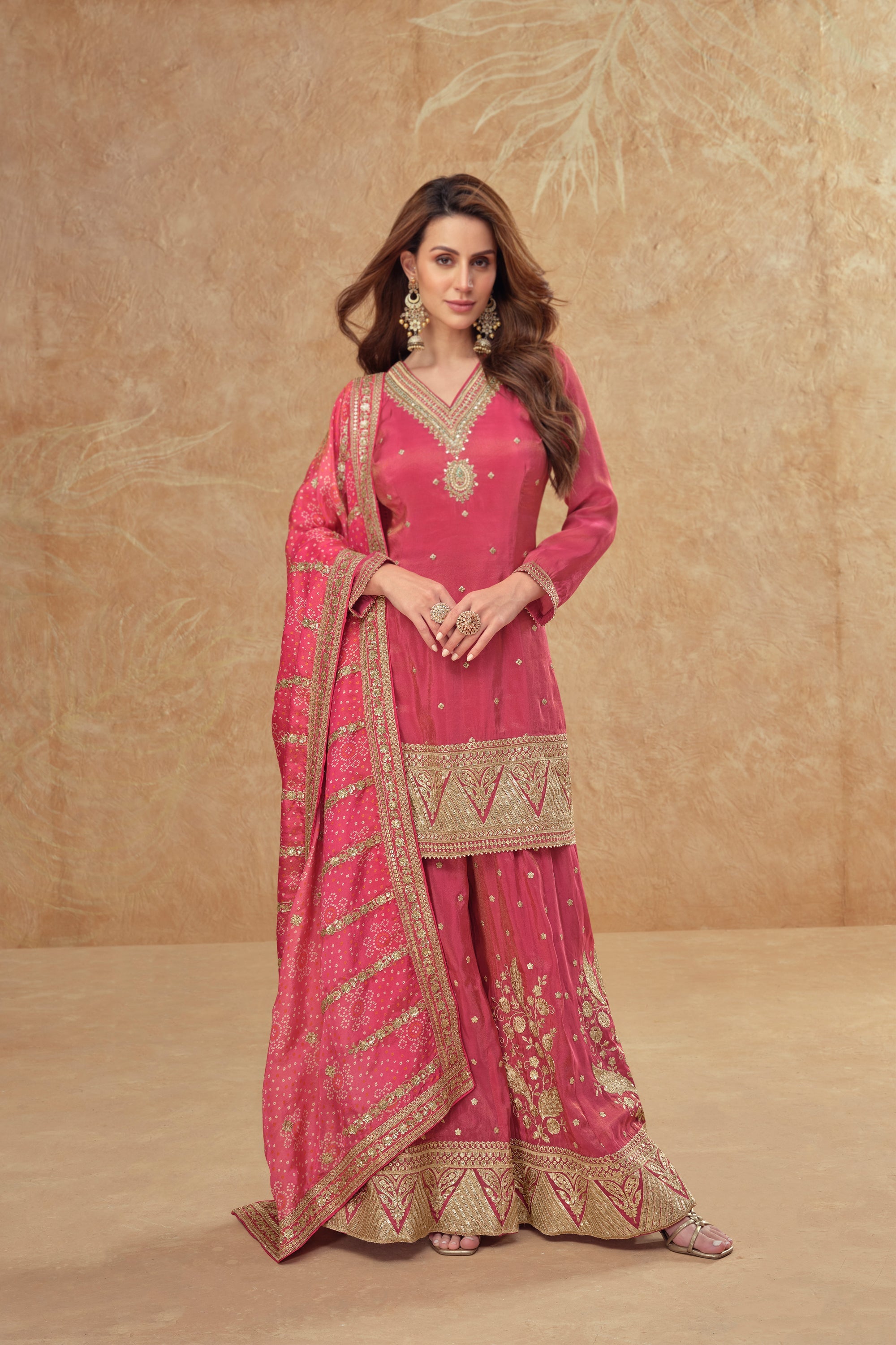 Evanik Party Wear Cosmos Silk With Sequins Embroidered Work Palazzo Set - Distacart