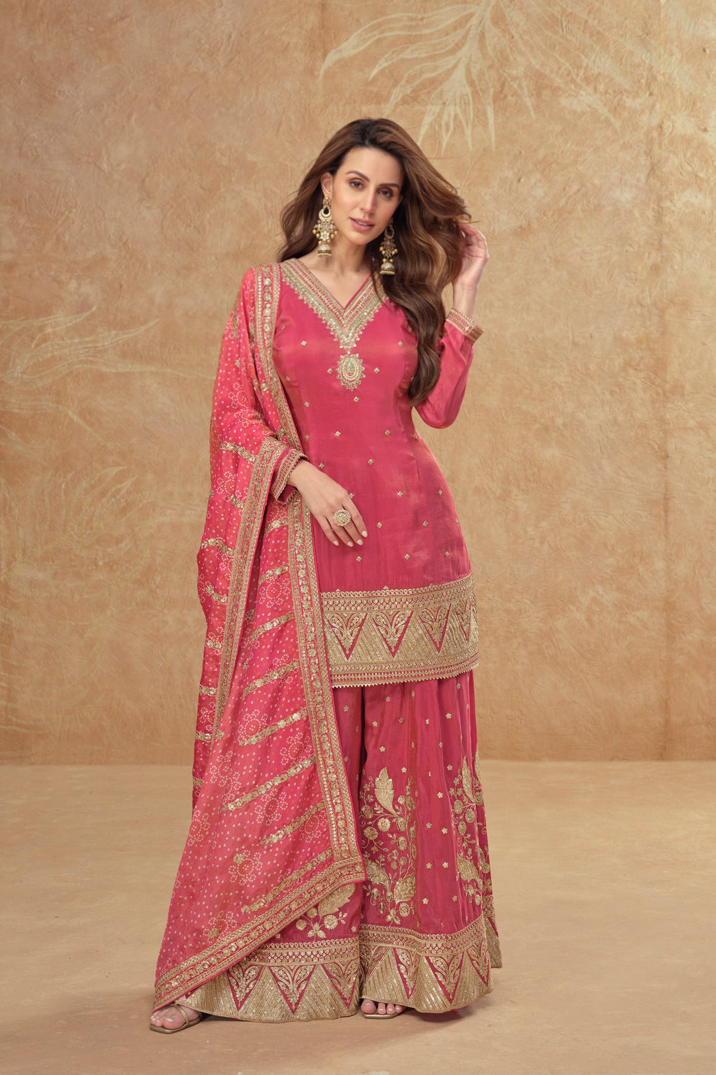 Evanik Party Wear Cosmos Silk With Sequins Embroidered Work Palazzo Set - Distacart