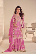 Anaita Pink Shimmer Stitched Suit With Hand & Embroidery Work - Distacart