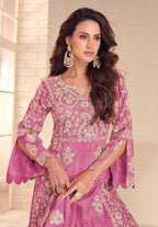 Anaita Pink Shimmer Stitched Suit With Hand & Embroidery Work - Distacart