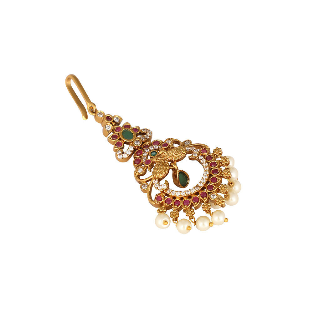 Nuyug 18K Gold Plated Ethereal Dual Color Maang Tikka - Distacart