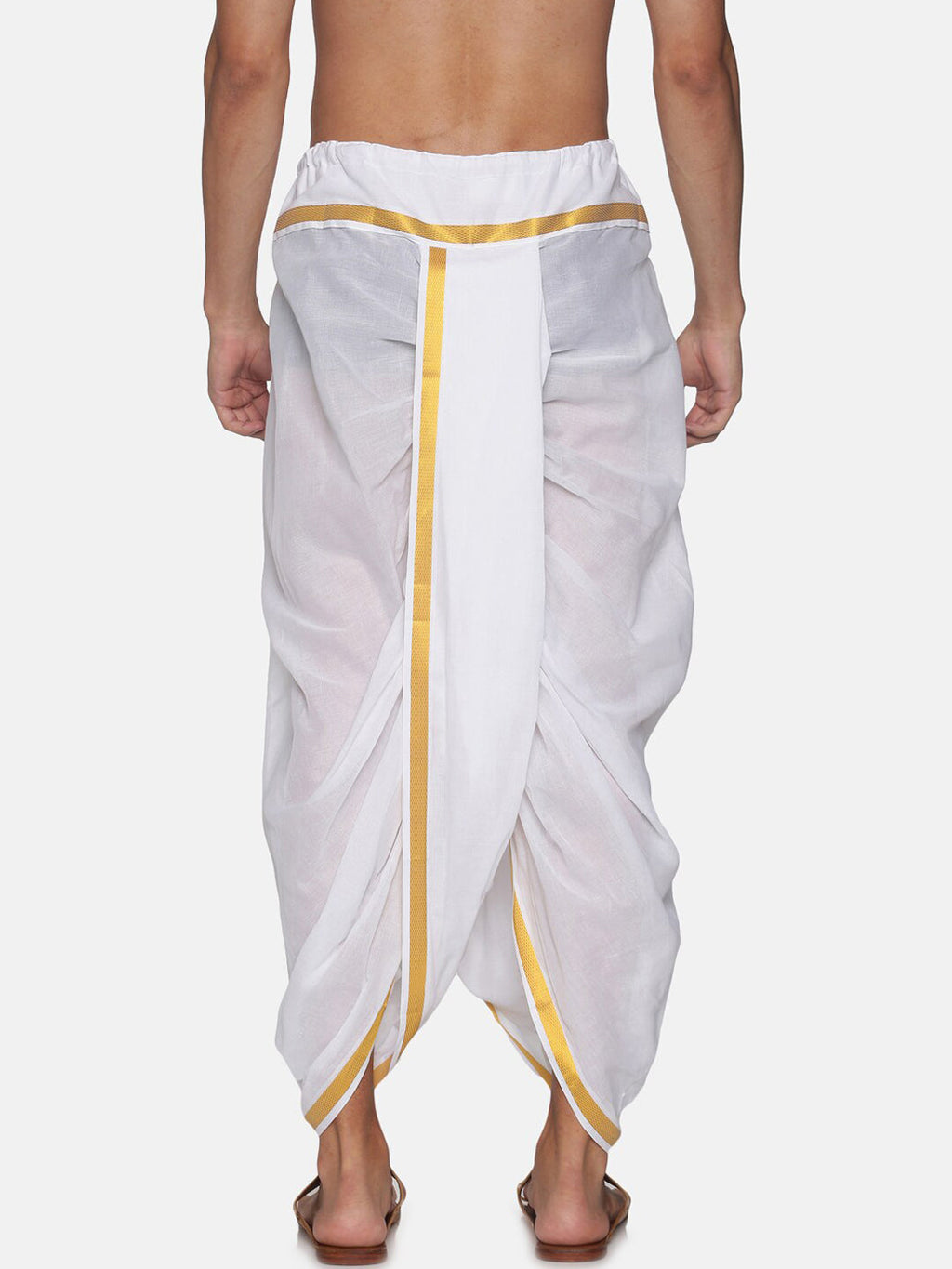 Sethukrishna Men Pack Of 2 White Solid Cotton Readymade Dhoti Pants - Distacart