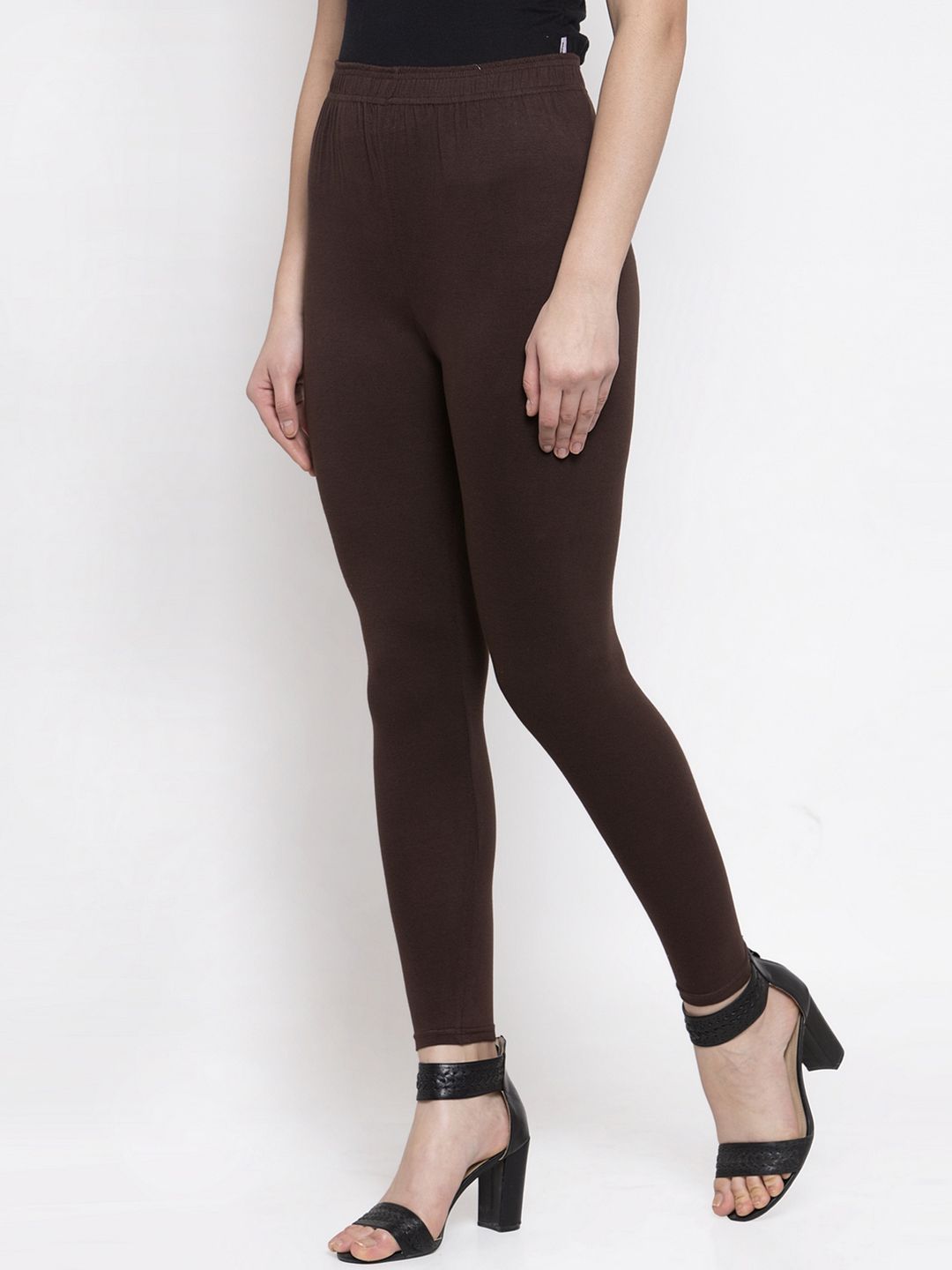 TAG 7 Women Brown Solid Ankle-Length Leggings