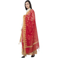 A R SILK VNS Ambi Border Fancy Dupatta Red Color Dupatta or Chunni