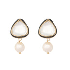 Nuyug 22K Gold Plated Kundan Stone Ethnic Mini Pearl Drop Studs - Distacart