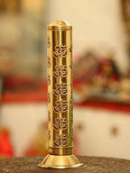 PujaNPujari Gold Toned Textured Agarbatti Incense Sticks Holder Stand