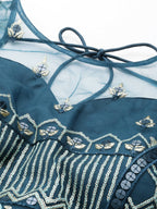 House of Panchhi Navy Blue Net Sequinse Work Lehenga & Blouse, Dupatta