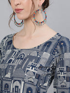 Aks Ethnic Motifs Printed Pure Cotton Kurta With Palazzos