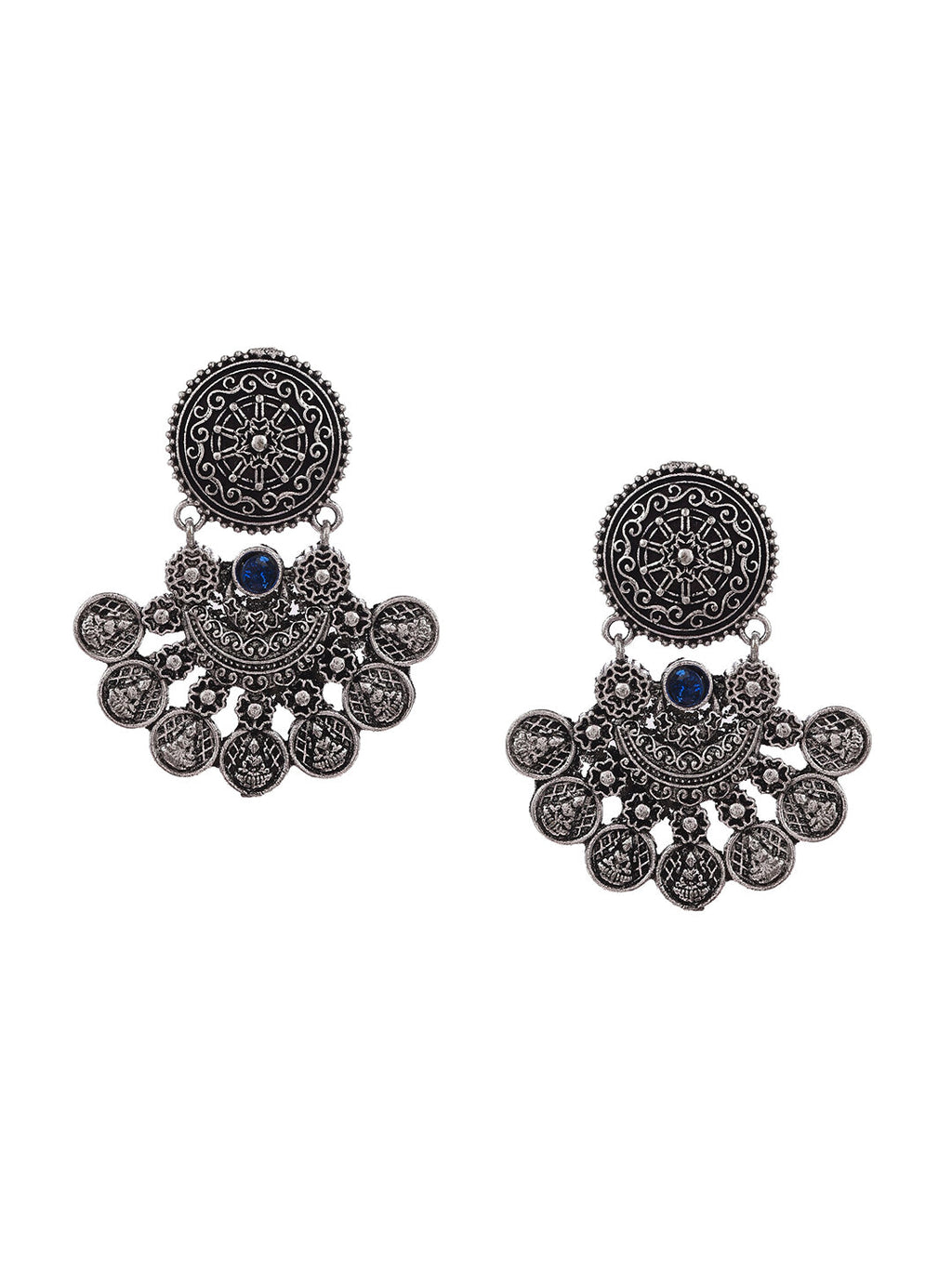 Shoshaa Silver-Toned Classic Chandbalis Earrings - Distacart