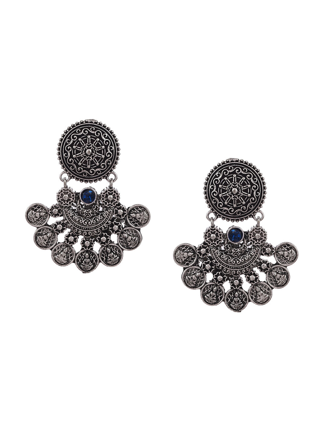 Shoshaa Silver-Toned Classic Chandbalis Earrings - Distacart