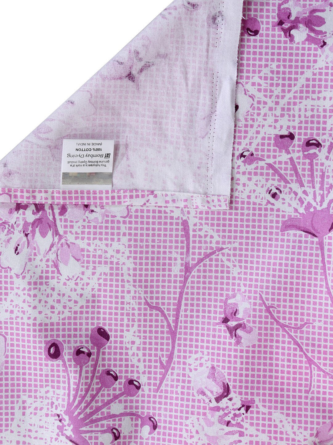 BOMBAY DYEING Pink Floral Cotton 120 TC King Bedsheet with 2 Pillow Covers