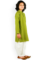 Sethukrishna Boys Green Pure Cotton Kurta with Dhoti Pant Set