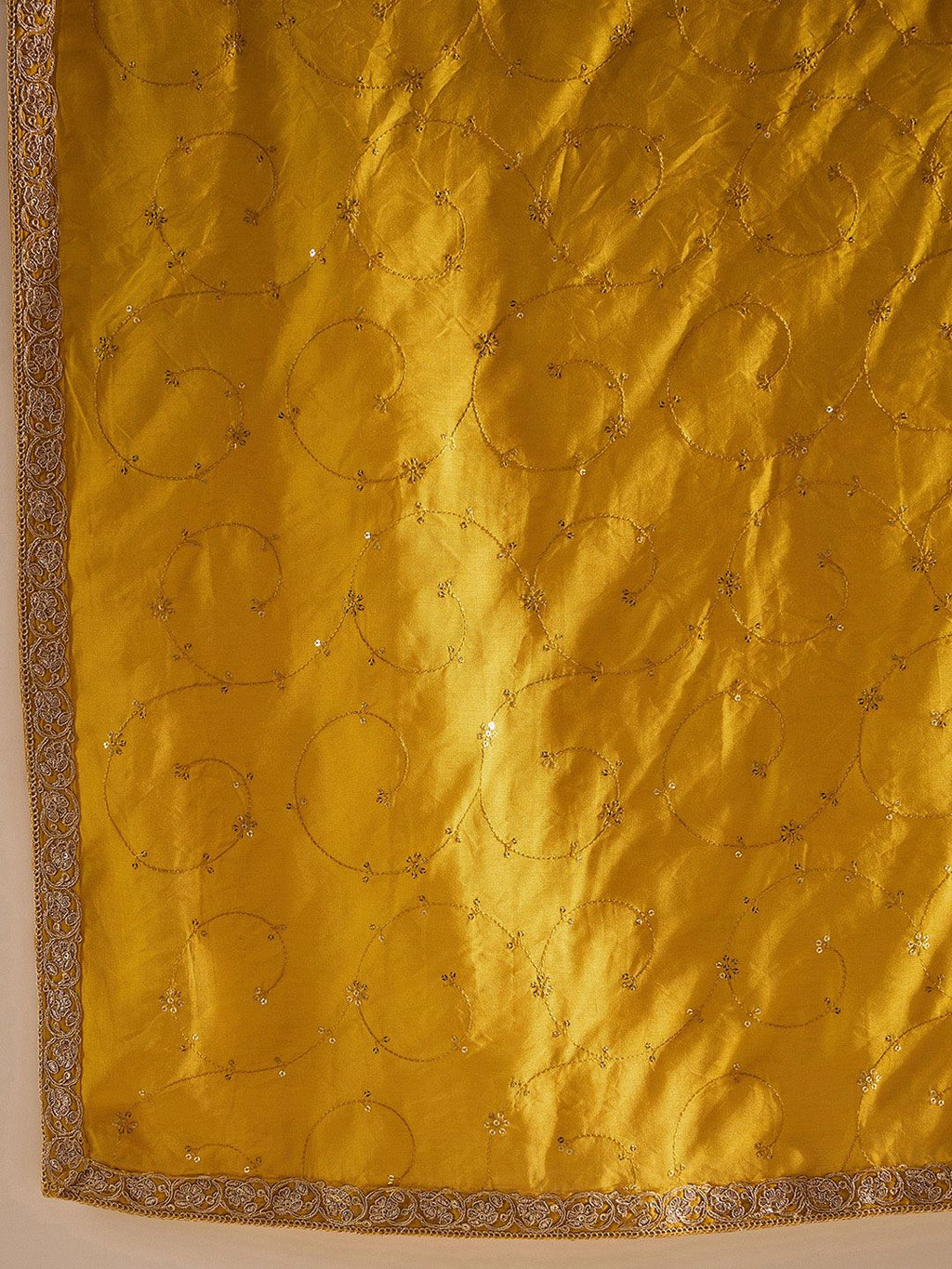 Indo Era Yellow Paisley Embroidered Regular Straight Kurta With Trousers & Dupatta - Distacart
