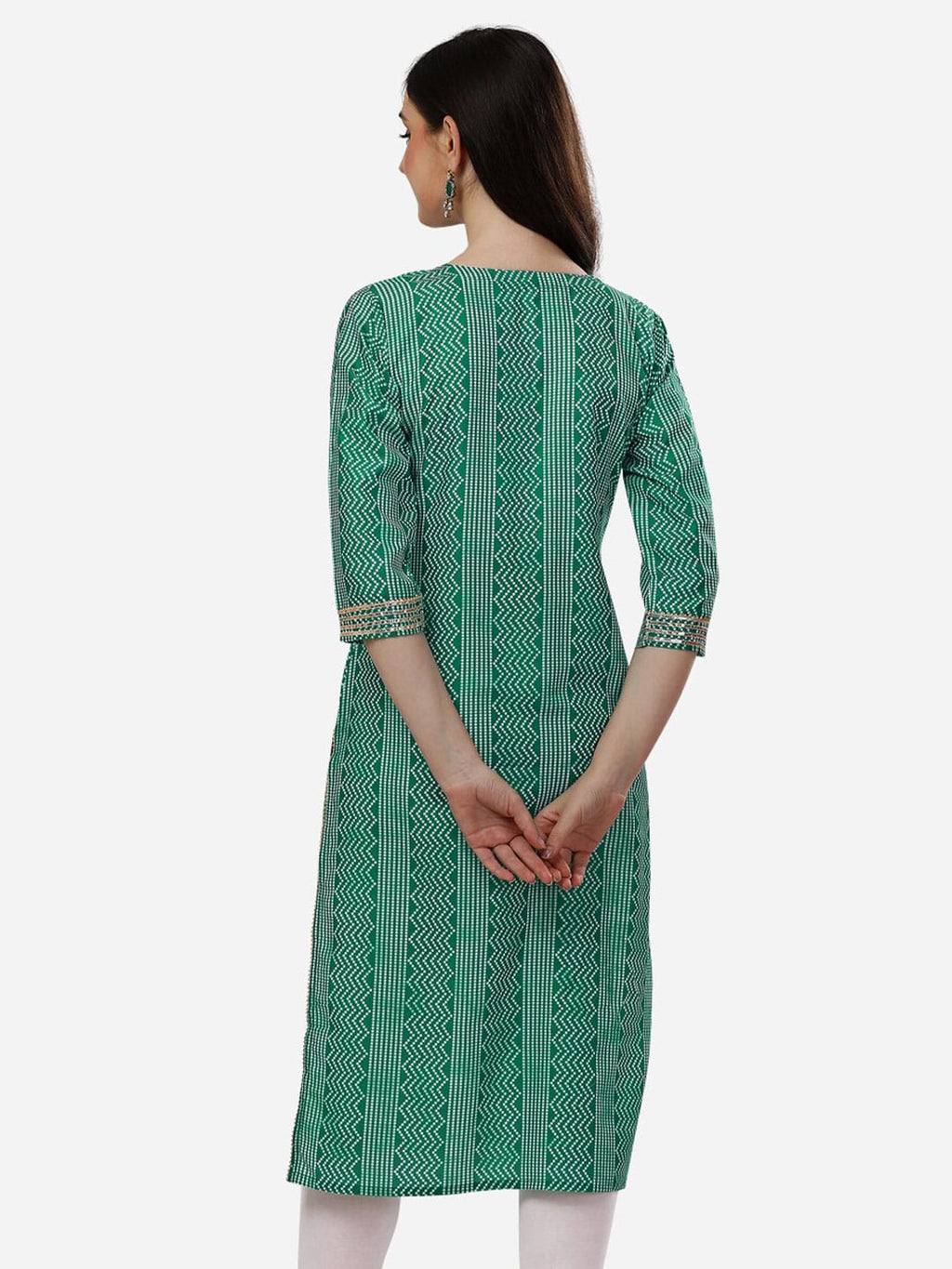 HERE&NOW Bandhani Printed Gotta Patti Kurta