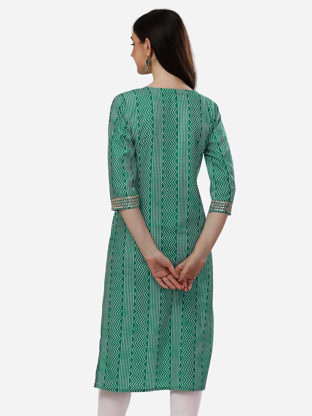 HERE&NOW Bandhani Printed Gotta Patti Kurta