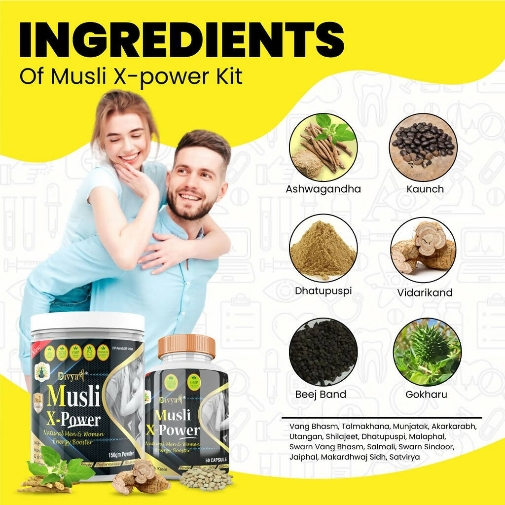 Divya Shree Musli X-Power Capsule, Powder Combo - Distacart