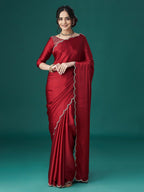 kasee Beads and Stones Satin Sarees - Distacart