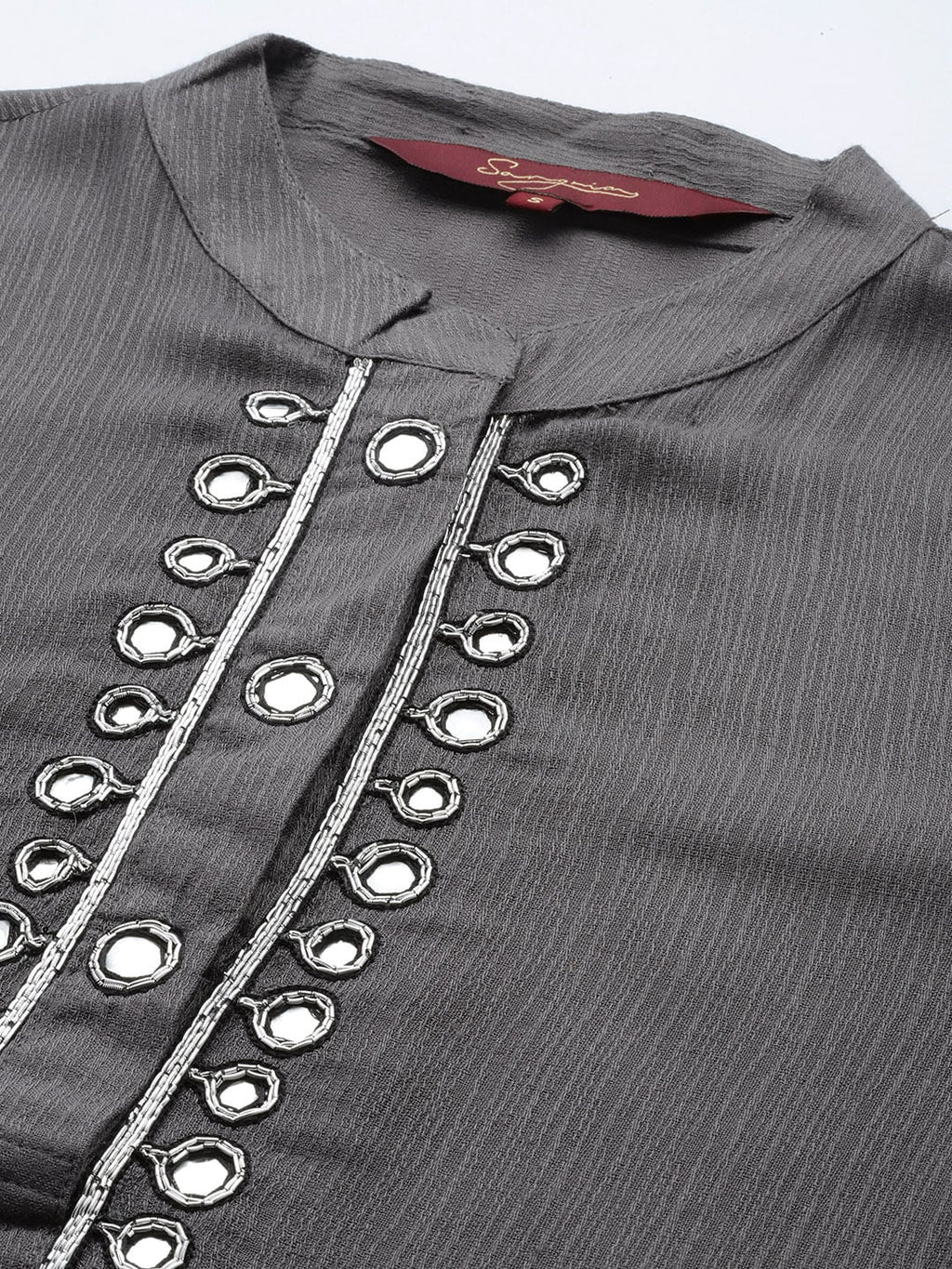 Sangria Yoke Design Mirror Work Kurta