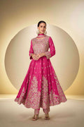 Anaita Pink Chinon Stitched Anarkali Suit With Codding Dori & Sequence Work - Distacart