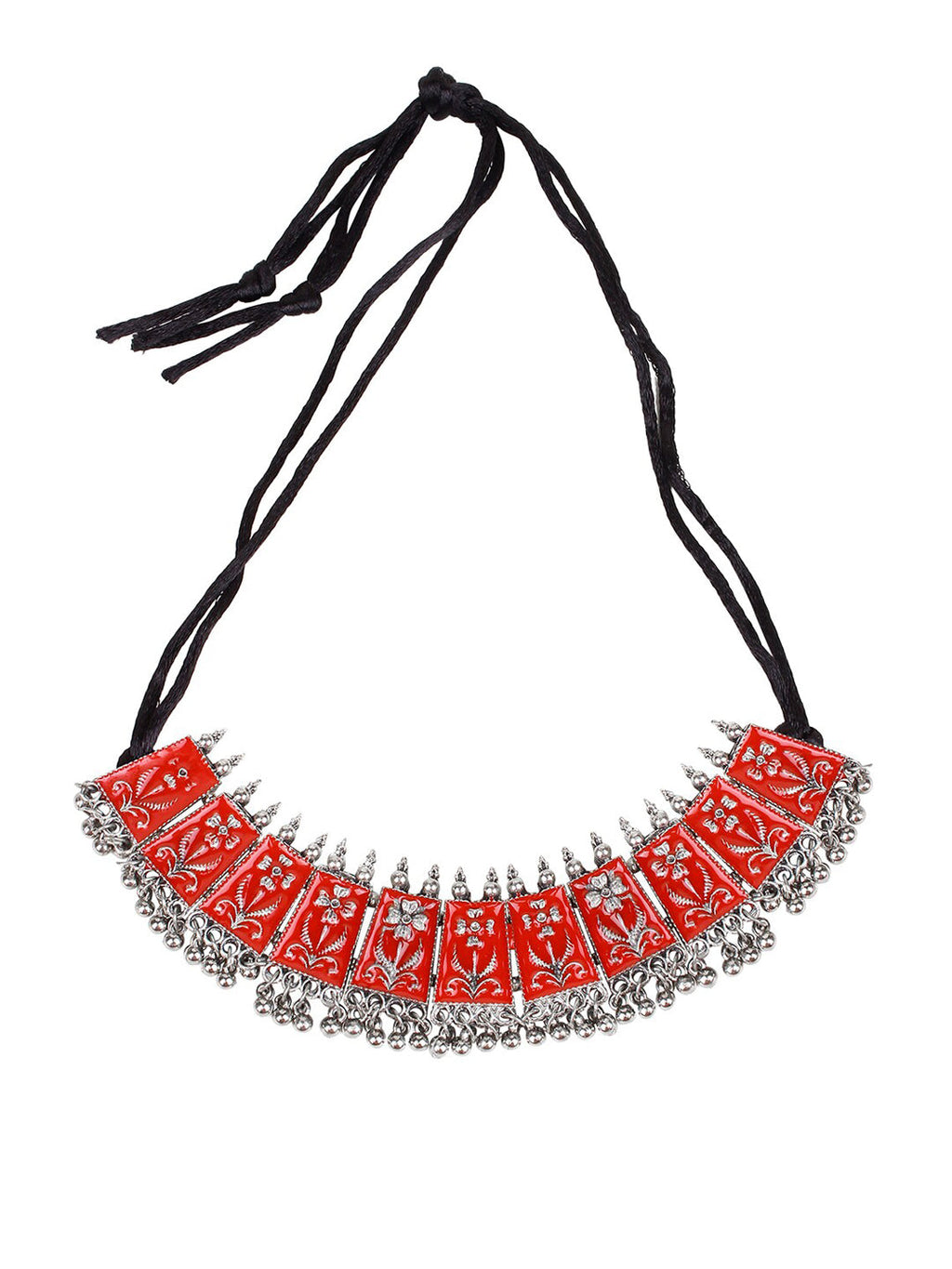 Cardinal Women Red Chocker Necklace & Earrings Jewellery Set - Distacart