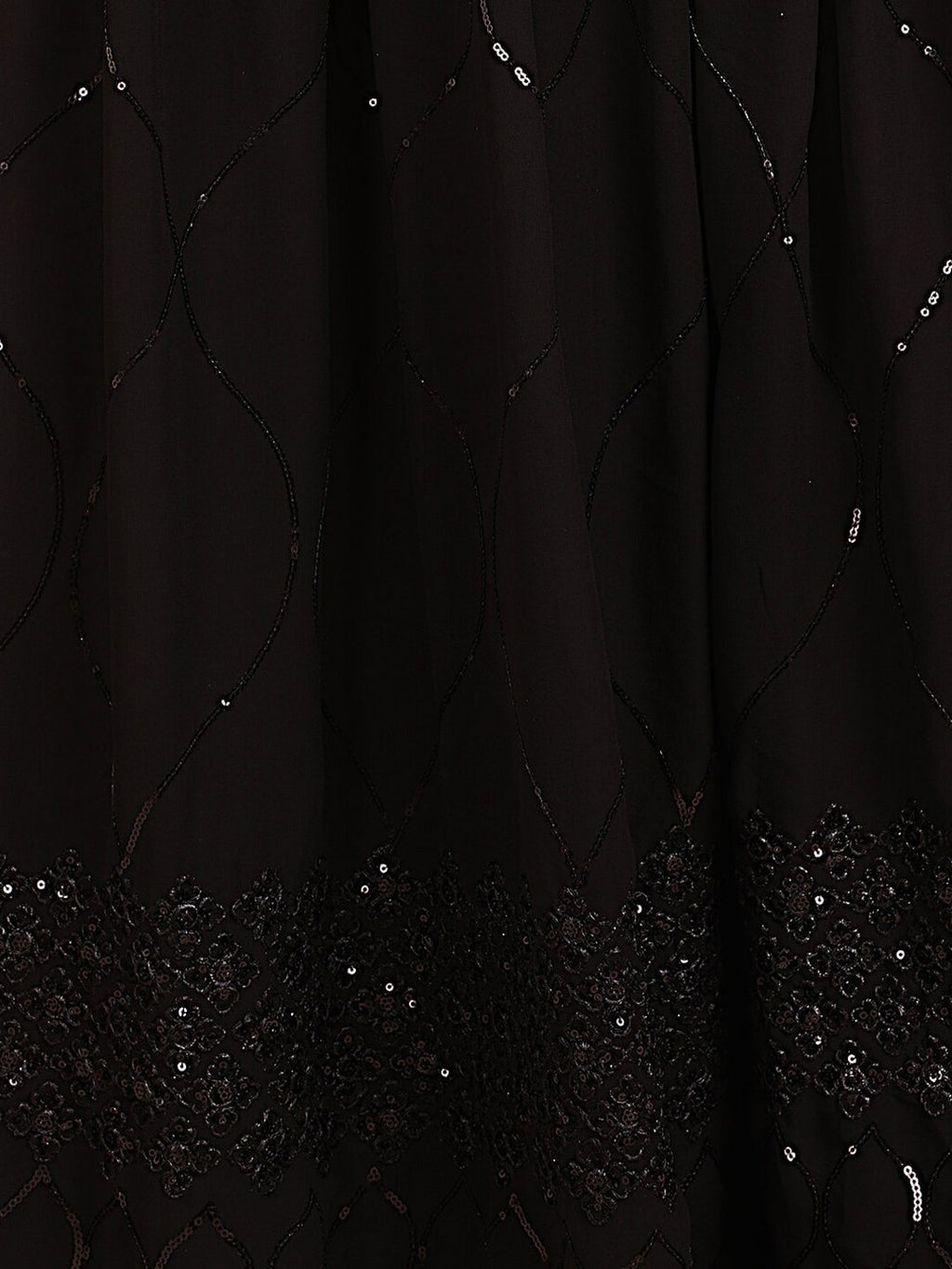 Sangria Black Embellished Sequinned Pure Georgette Lehenga Saree - Distacart
