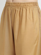 TAG 7 Women Pack of 2 Black & Beige Solid Wide-Leg Palazzos