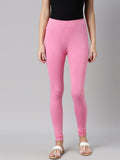 Souchii Pink Solid Slim-Fit Churidar-Length Leggings - Distacart