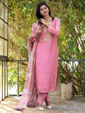 The52 Women's Gorgeous Cotton Blend Embroidery Straight Kurta with Pant And Dupatta Set - Distacart
