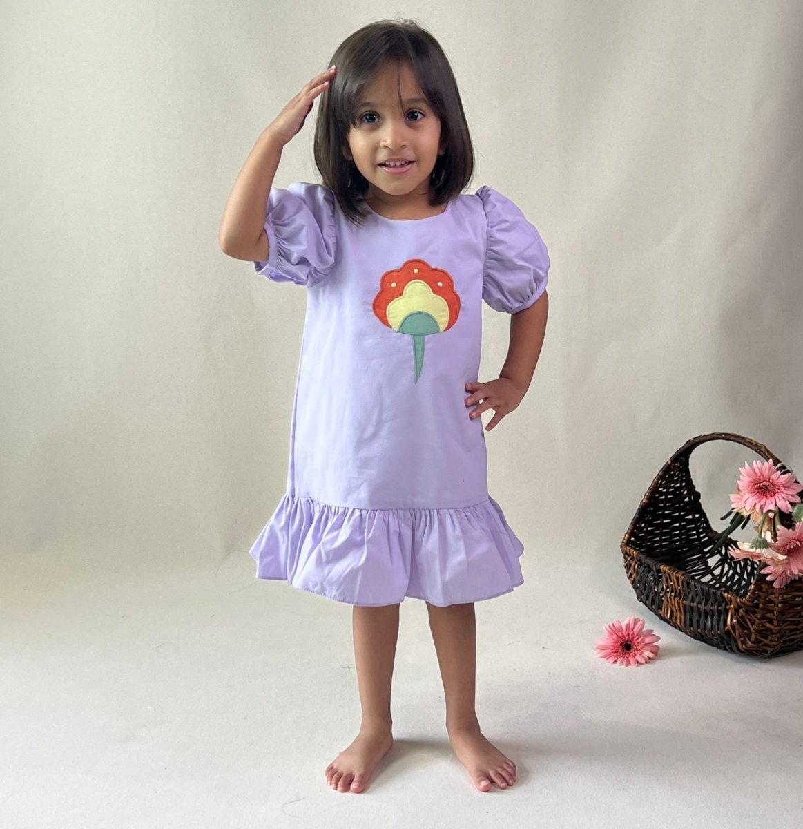 ArthLife Lavender Flower Patch Casual Dress
