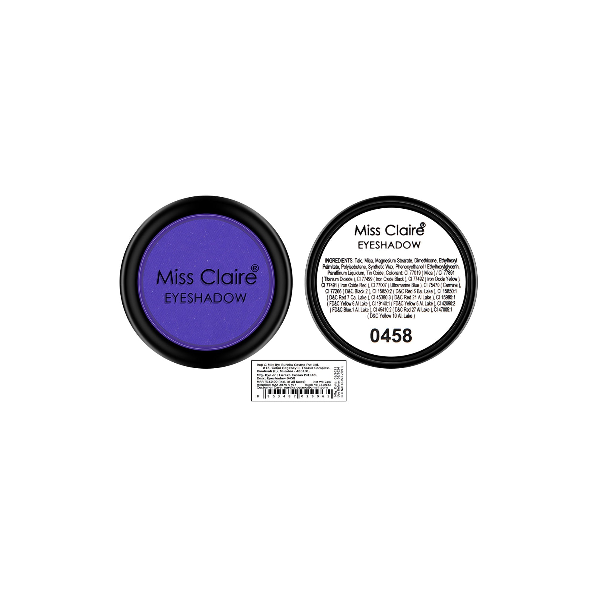 Miss Claire Single Eyeshadow - 458 - Distacart