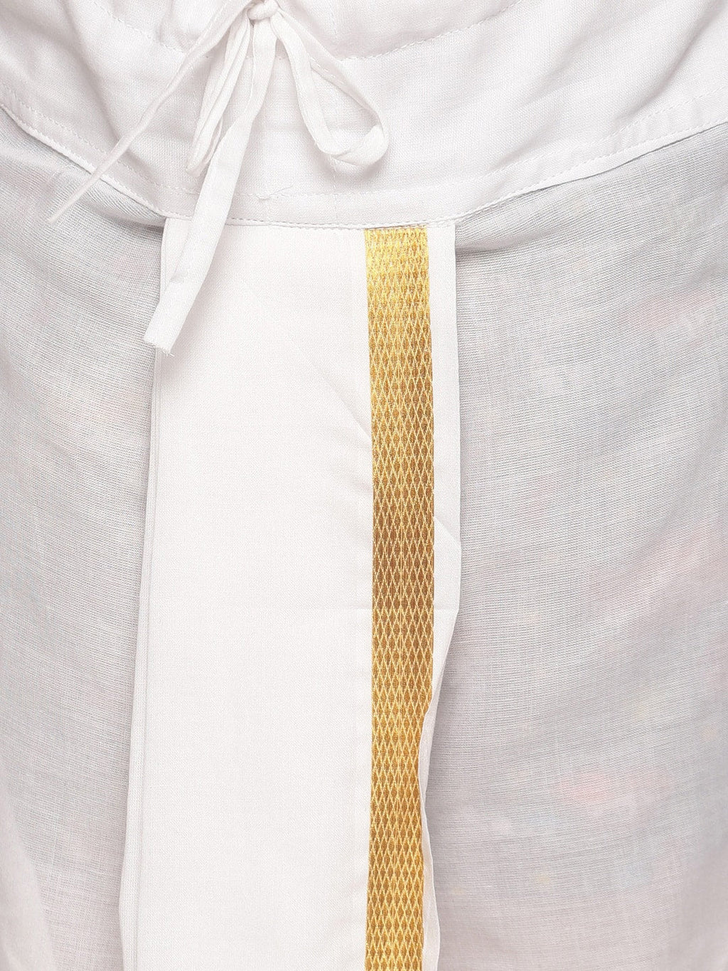 Sethukrishna Boys Golden & White Ethnic Motifs Printed Kurta with Dhoti Pants