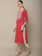 Sangria Bandhani Printed Cotton Kurta