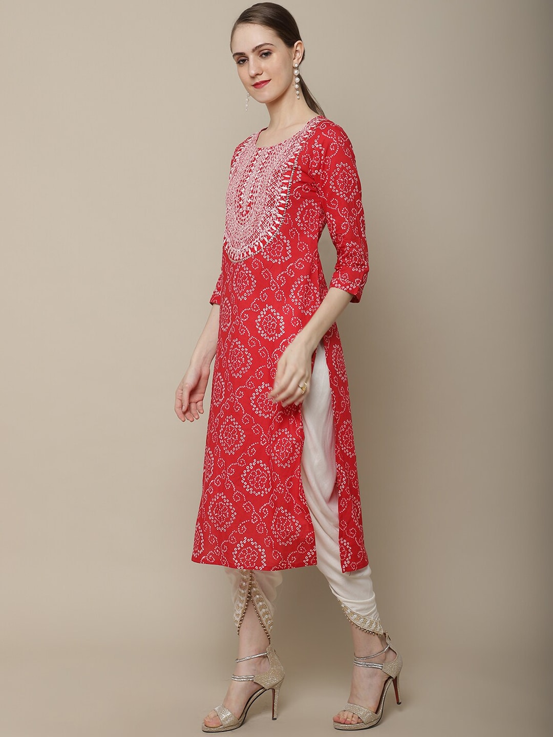 Sangria Bandhani Printed Cotton Kurta