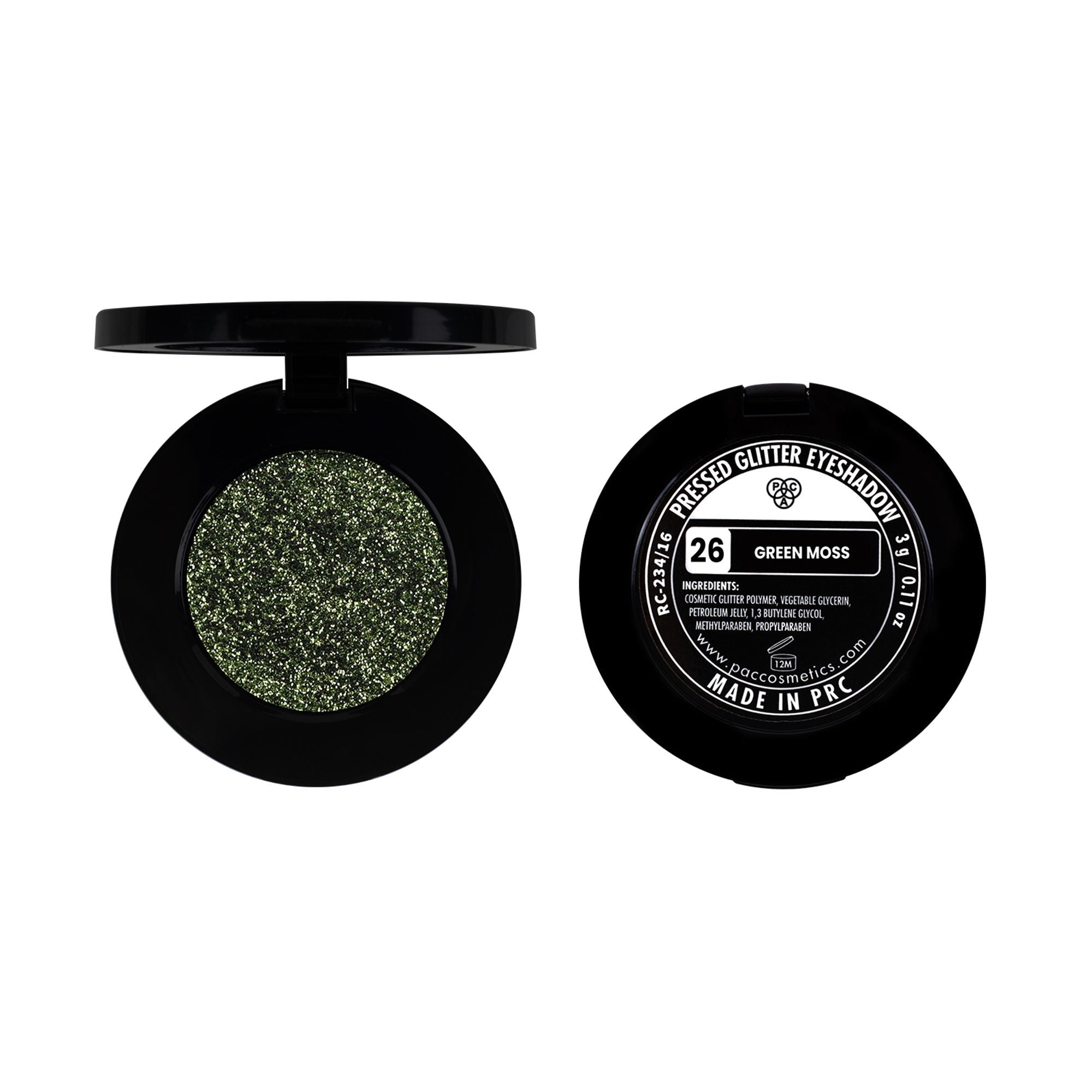PAC Studio Pressed Glitter Eyeshadow - 26 Green Moss