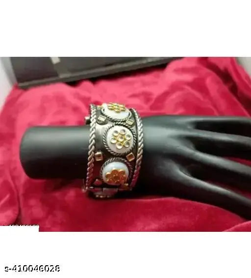 Tehzeeb Creations Women's Oxidised Bangle With Stone - Distacart